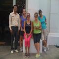 From left to right, Poan, Ms. Ellen Wiest, Ms. Karin Thorsen, Ms. Nyla Chirstensen, Ms. Trina, - United States - Visit Oct 7 to Oct 9, 2013 - Frangipani Villa Hotel.